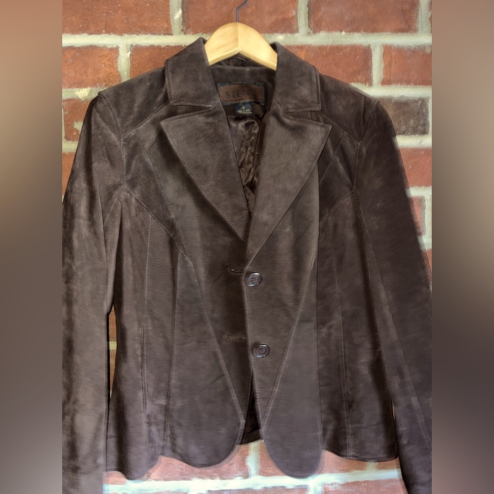 Vintage Siena chocolate brown suede blazer